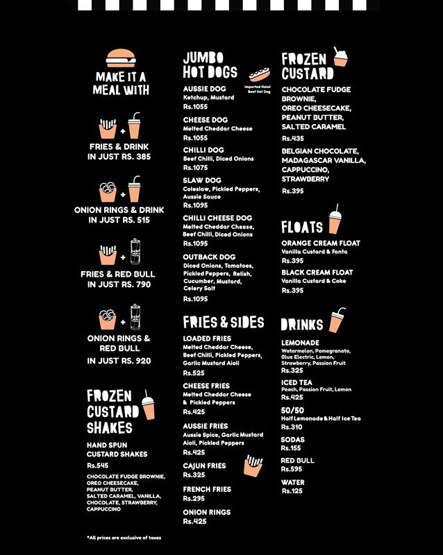 Aussie Burger Company menu
