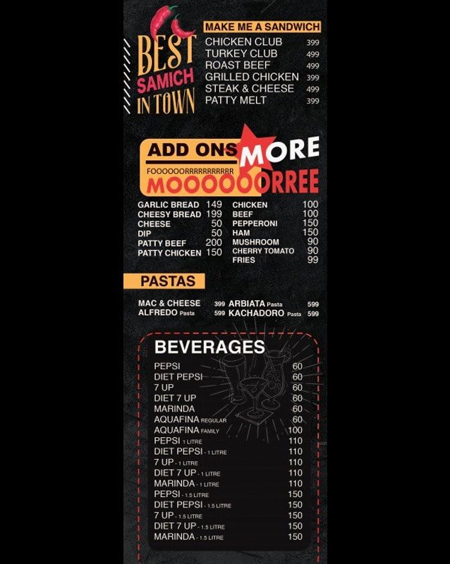 Back Nine menu
