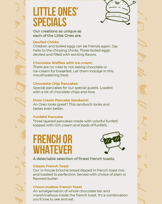 Bakecarry menu