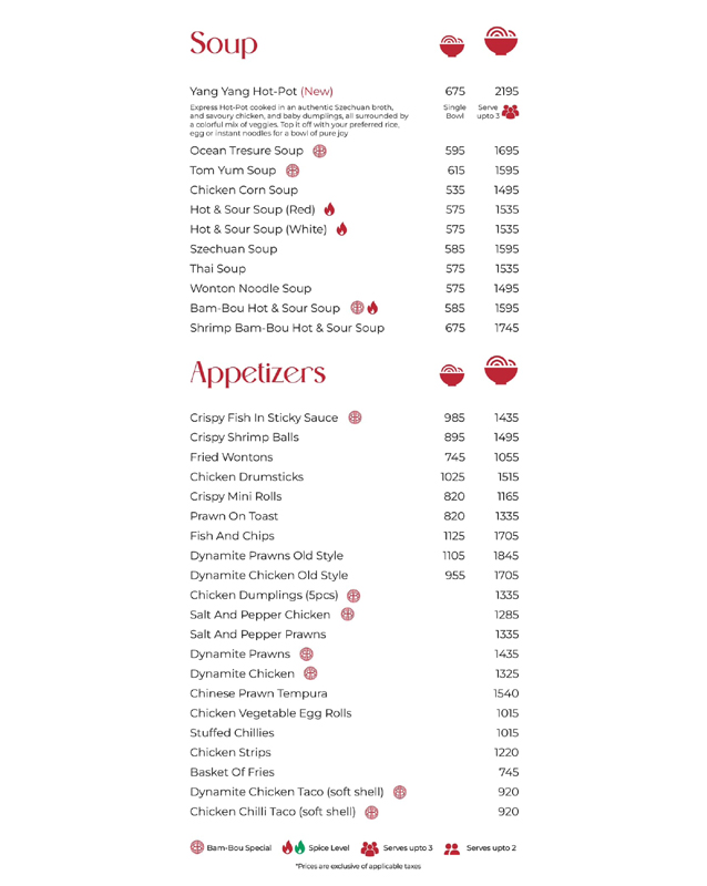 Bam-Bou menu