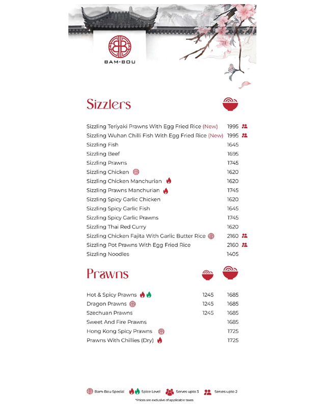 Bam-Bou menu
