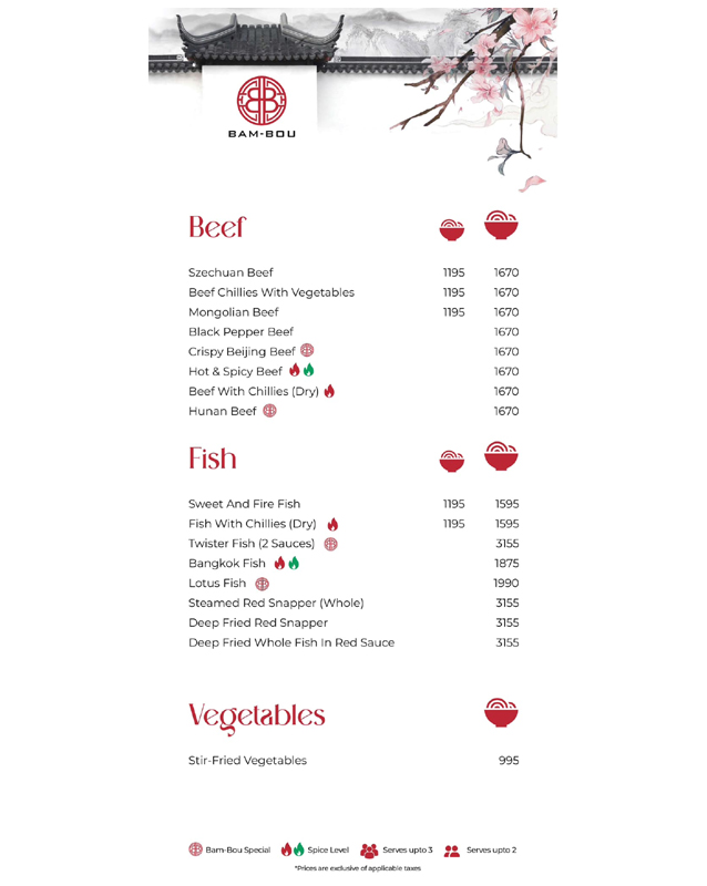 Bam-Bou menu