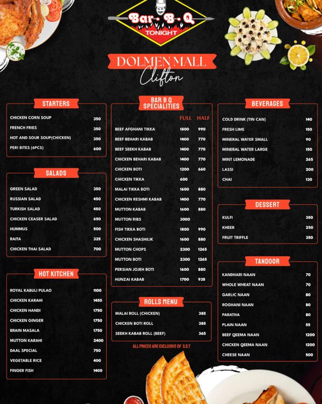 Bar.B.Q Tonight menu