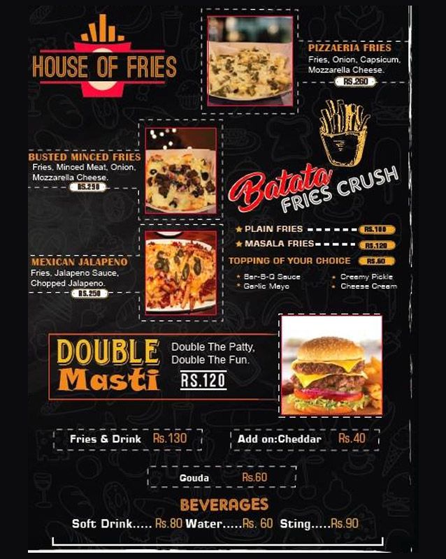 Batata Farata menu