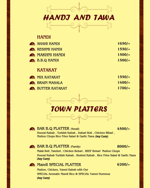 BBQ TOWN  menu