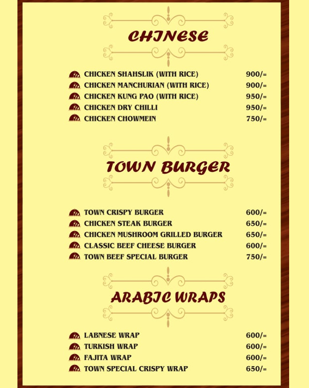 BBQ TOWN  menu