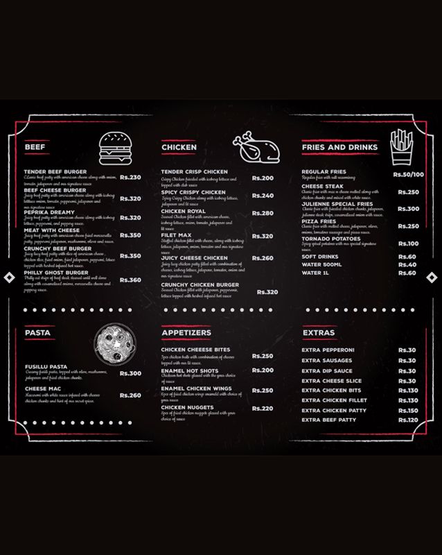 Beef n Chicky menu