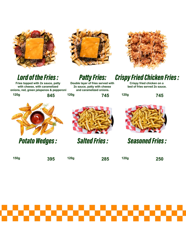 Beef Smash menu
