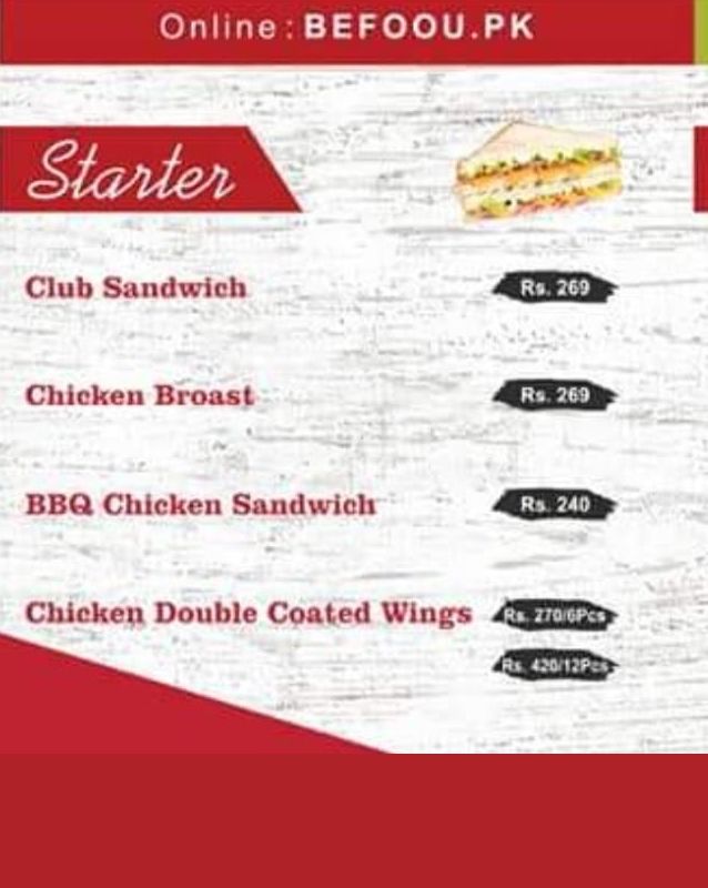 Befoou Restaurant menu
