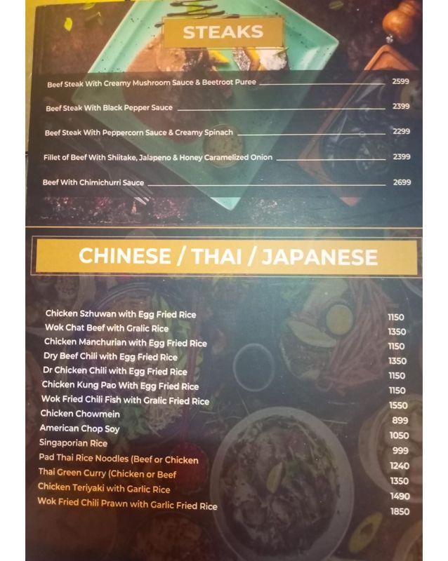 Bella Vita menu