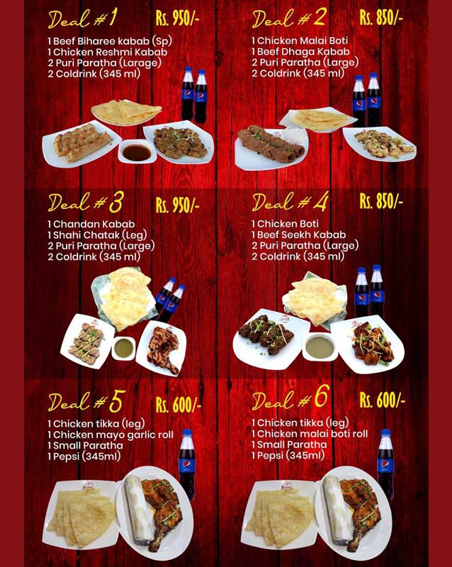 Biharees's menu