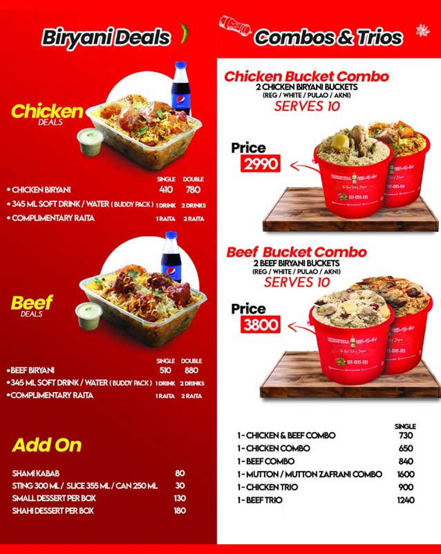 Biryani Wala menu