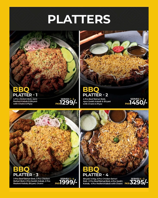 Bismillah Biryani menu