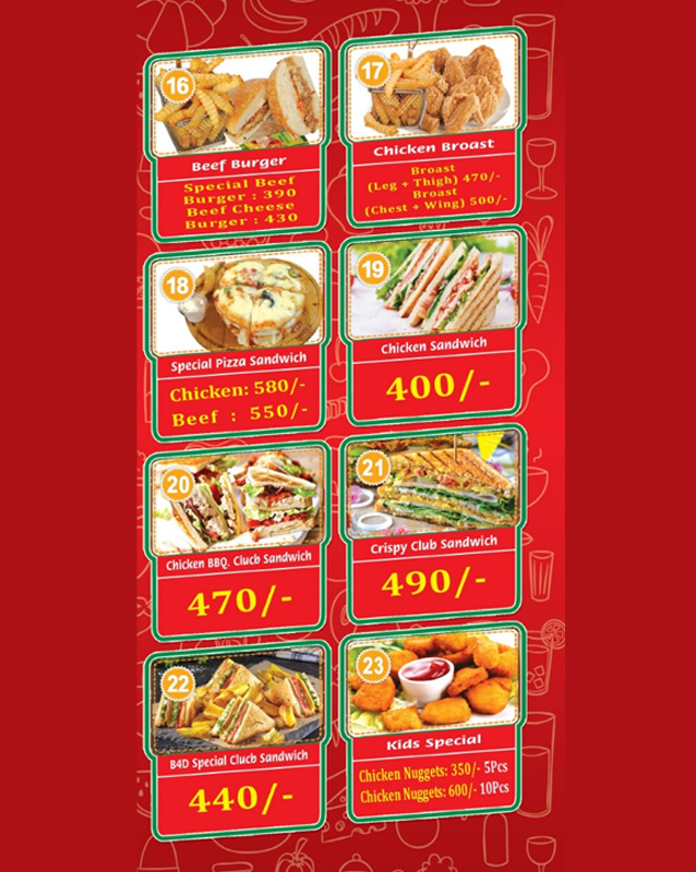 Bites 4 Delight menu