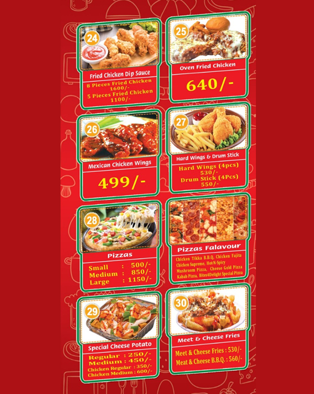 Bites 4 Delight menu