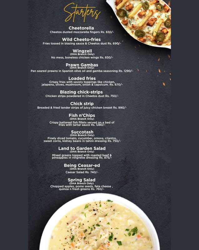 Blazing Buds menu