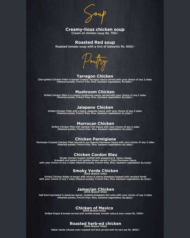 Blazing Buds menu
