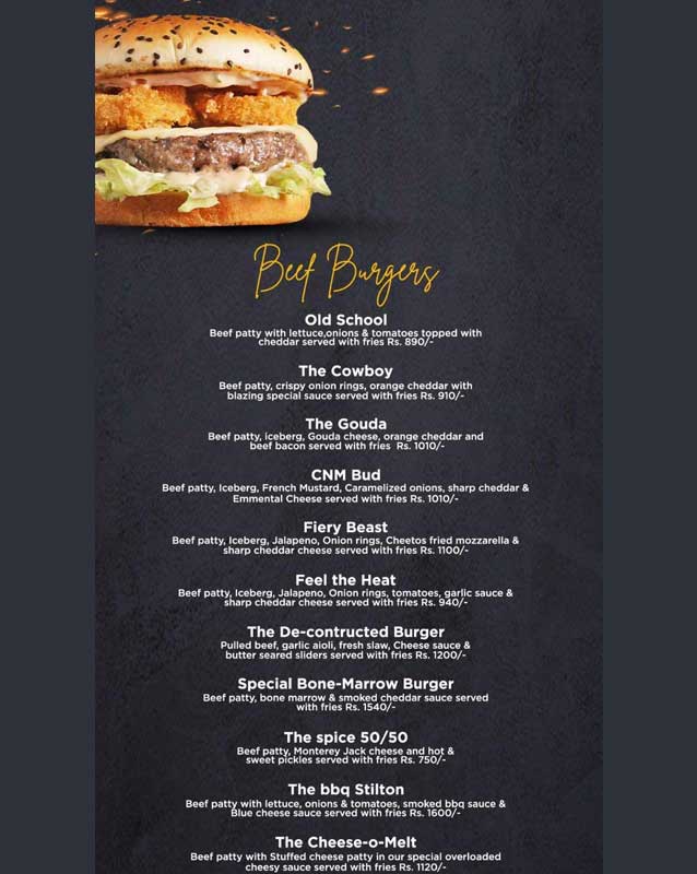Blazing Buds menu