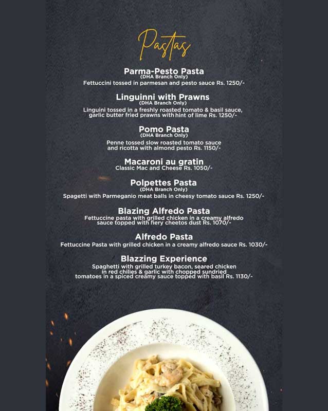 Blazing Buds menu