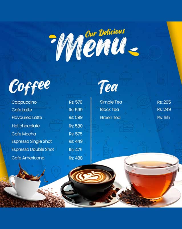 Blue Sparrow Cafe menu