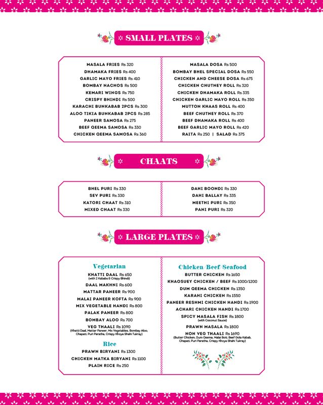 Bombay Bhel menu