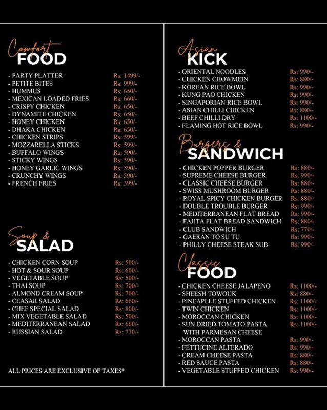 Bon Appétit - Café menu