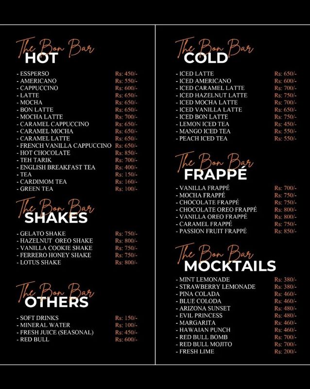 Bon Appétit - Café menu