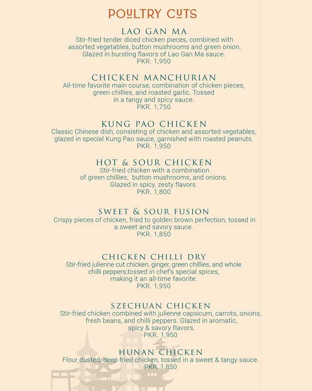 Bonsai Pan Asian Kitchen menu