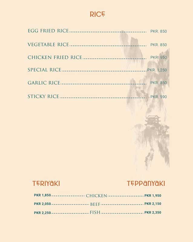 Bonsai Pan Asian Kitchen menu