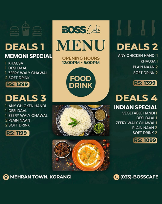 Boss Cafe  menu