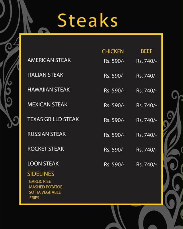 Boston King Restaurant menu