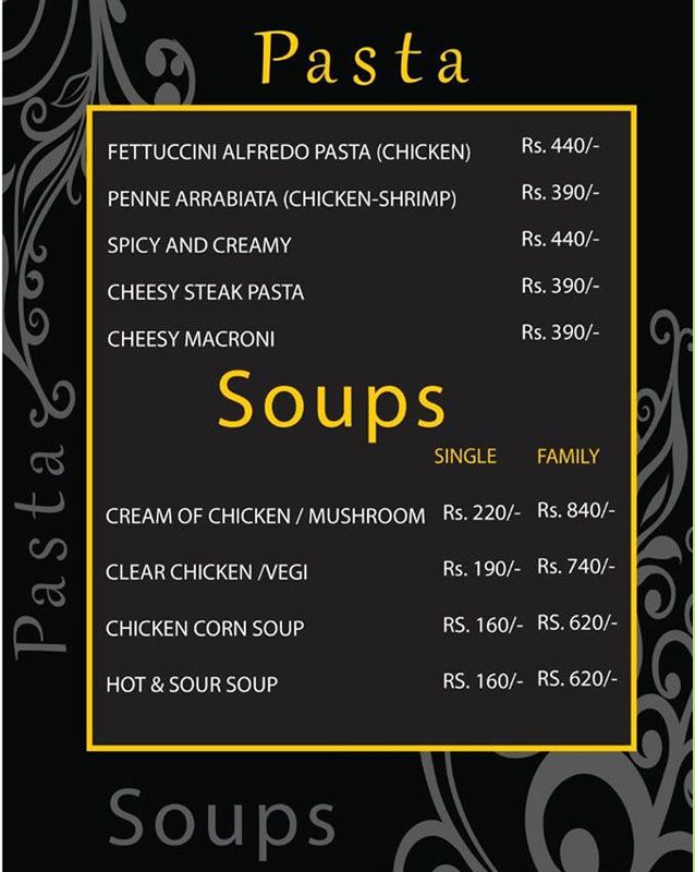 Boston King Restaurant menu