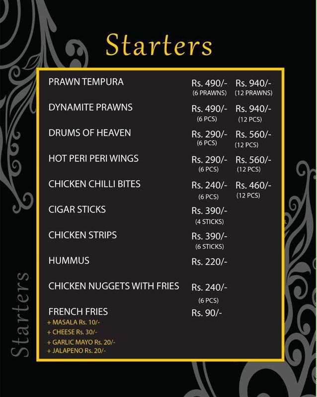 Boston King Restaurant menu