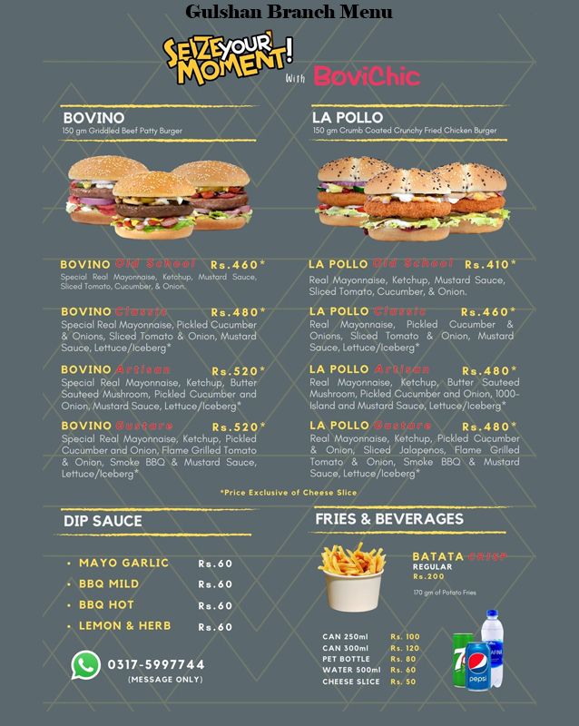 Bovichic menu