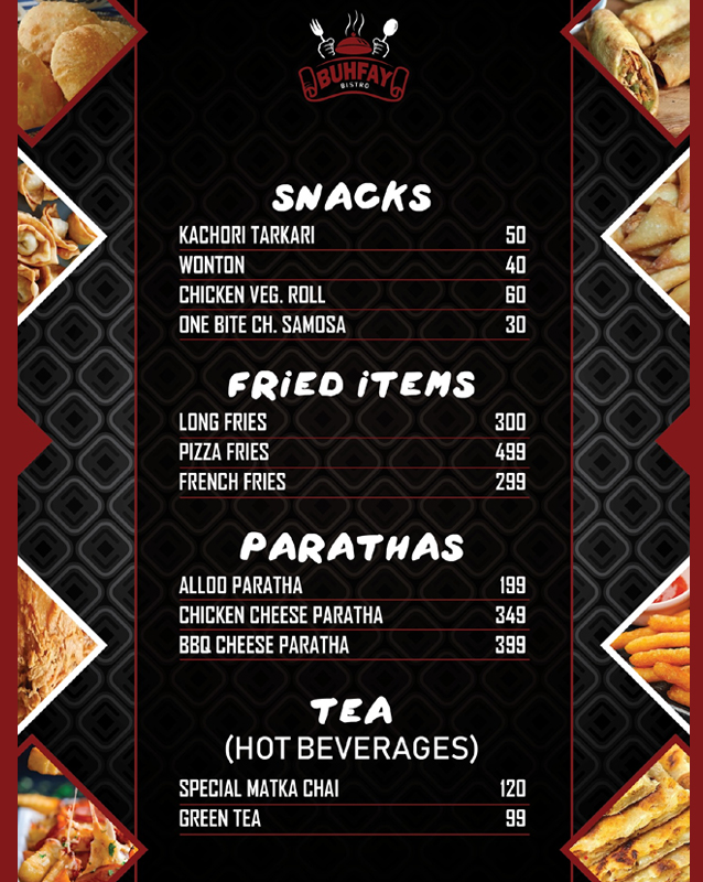 Buhfay Bistro menu