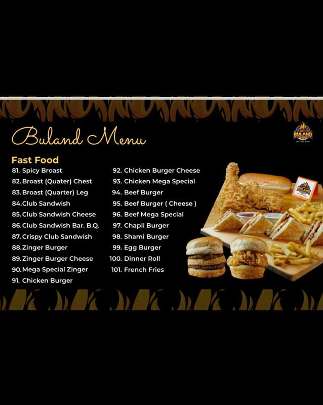 Buland - Pak Cuisine menu