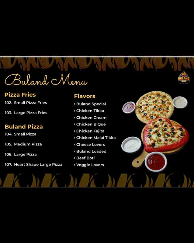 Buland - Pak Cuisine menu
