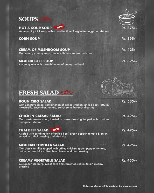 Buon Cibo menu