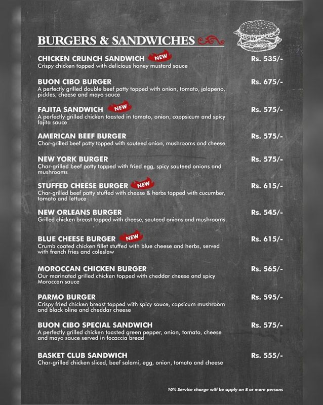 Buon Cibo menu