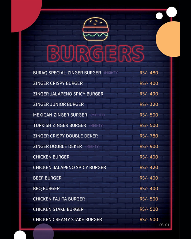 Buraq Foods menu