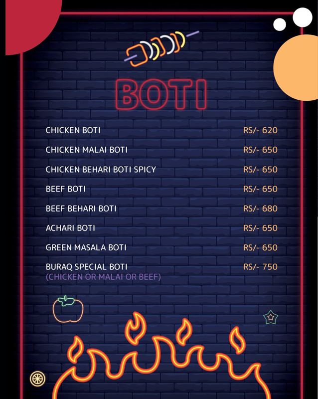 Buraq Foods menu