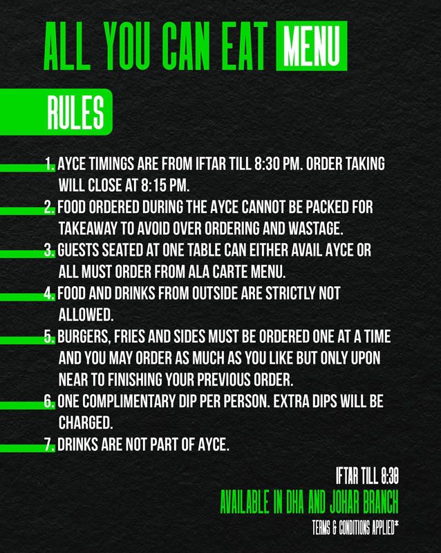 Burger Boss menu