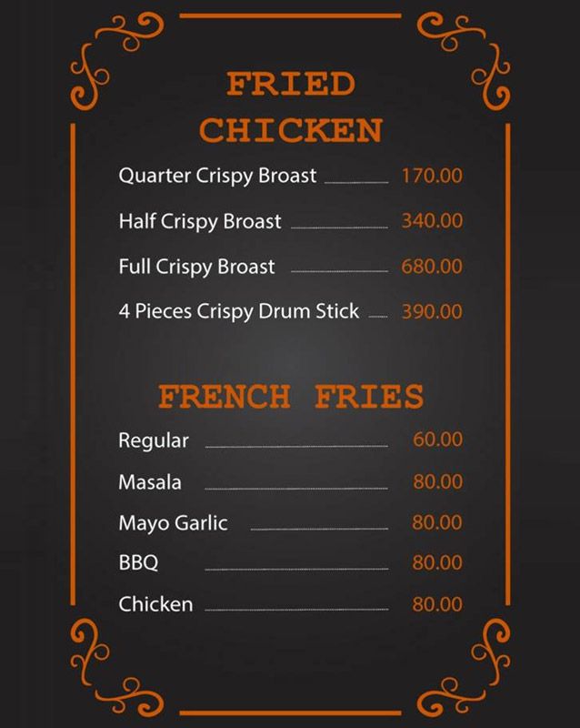 Burger Octane menu