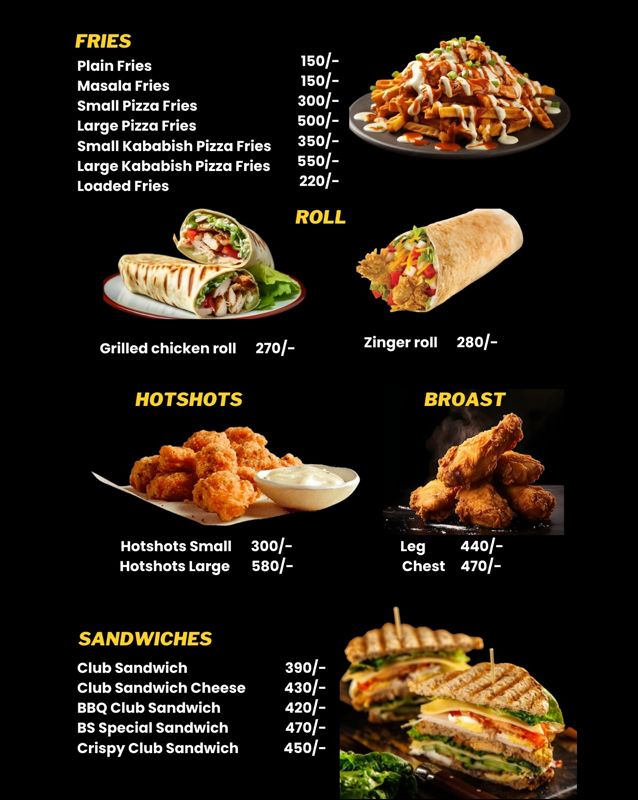 Burger Shurger menu