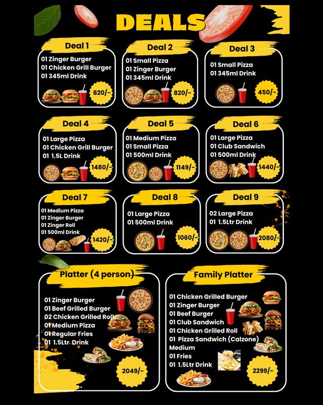 Burger Shurger menu