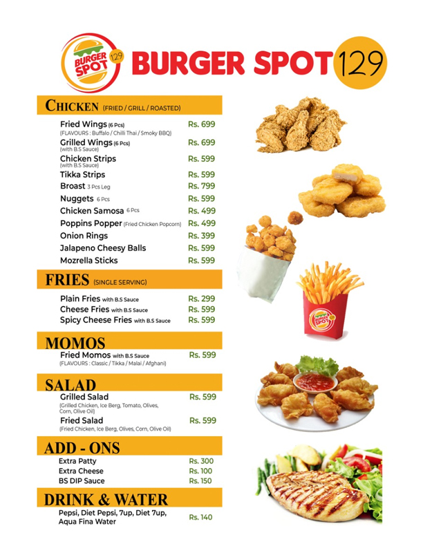 Burger Spot 129 menu