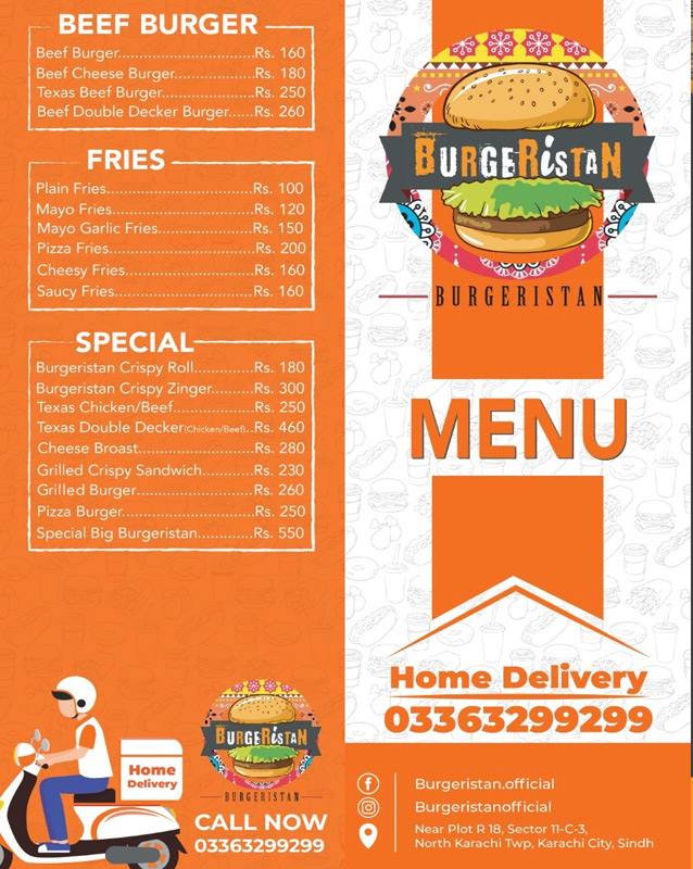 Burgeristan menu