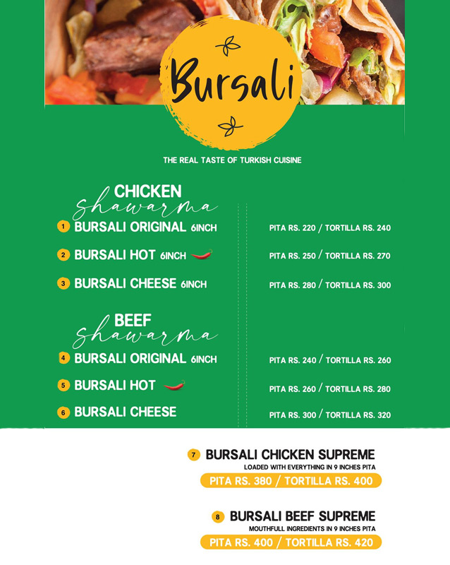 Bursali menu