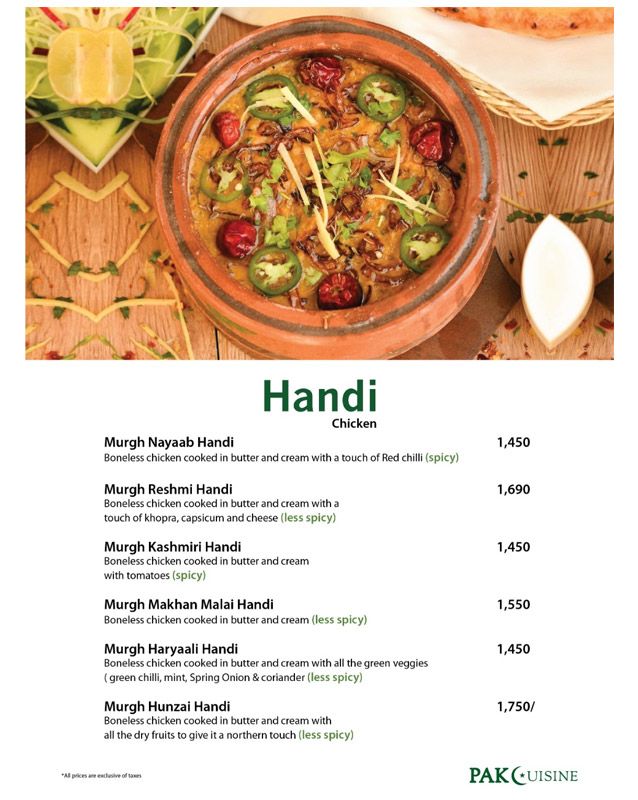 Butt Karahi By Pak Cuisine menu