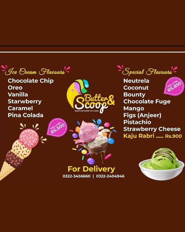 Butter & Scoop menu